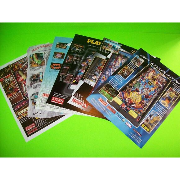 Pinball Flyer Lot Spider-Man Elvis Flintstones Nascar Simpsons Play Boy NOS #35 - Picture 2 of 4